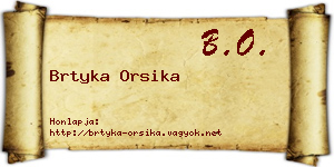 Brtyka Orsika névjegykártya